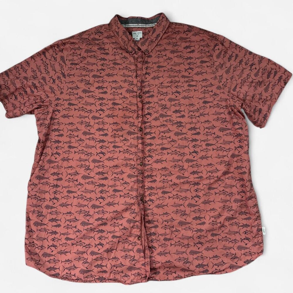 Men’s JACK O'NEILL Men's Short Sleeve button down fish Shirt 3XLT